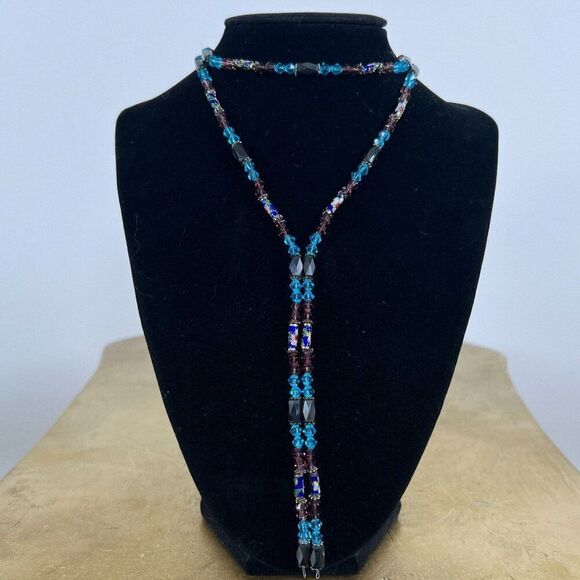 Blue Floral Magnetic Waist Beads - Bohemian Fairycore Earthy Belly Waist Chain - Picture 2 of 5